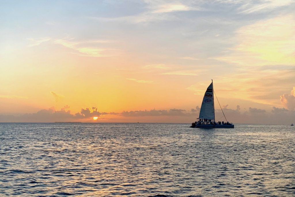 Sailboat at sunset in Key West