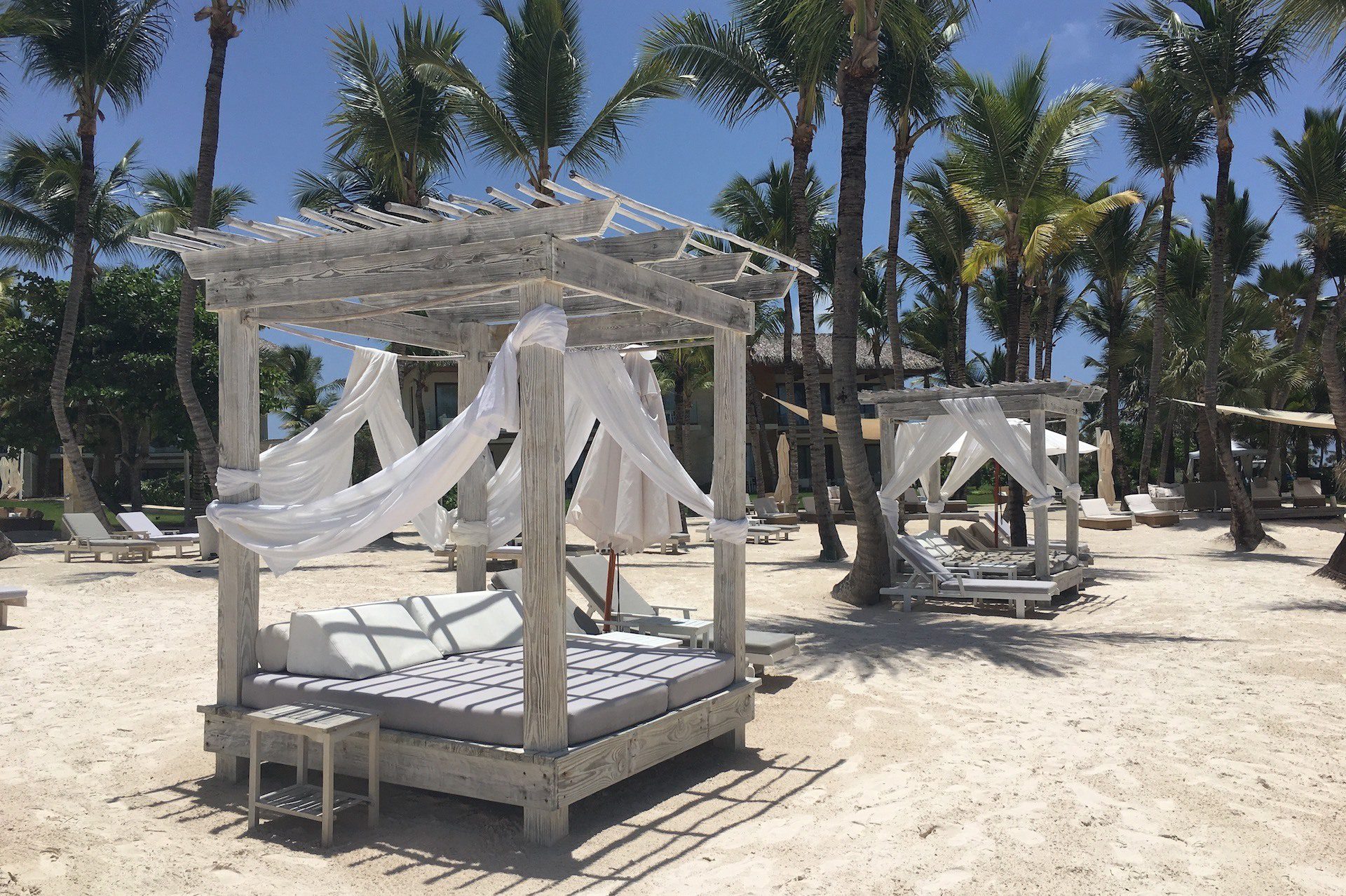 beach cabanas at the Eden Roc at Cap Cana