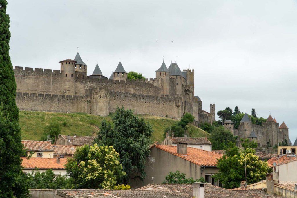 Carcassonne ramparts from lower town