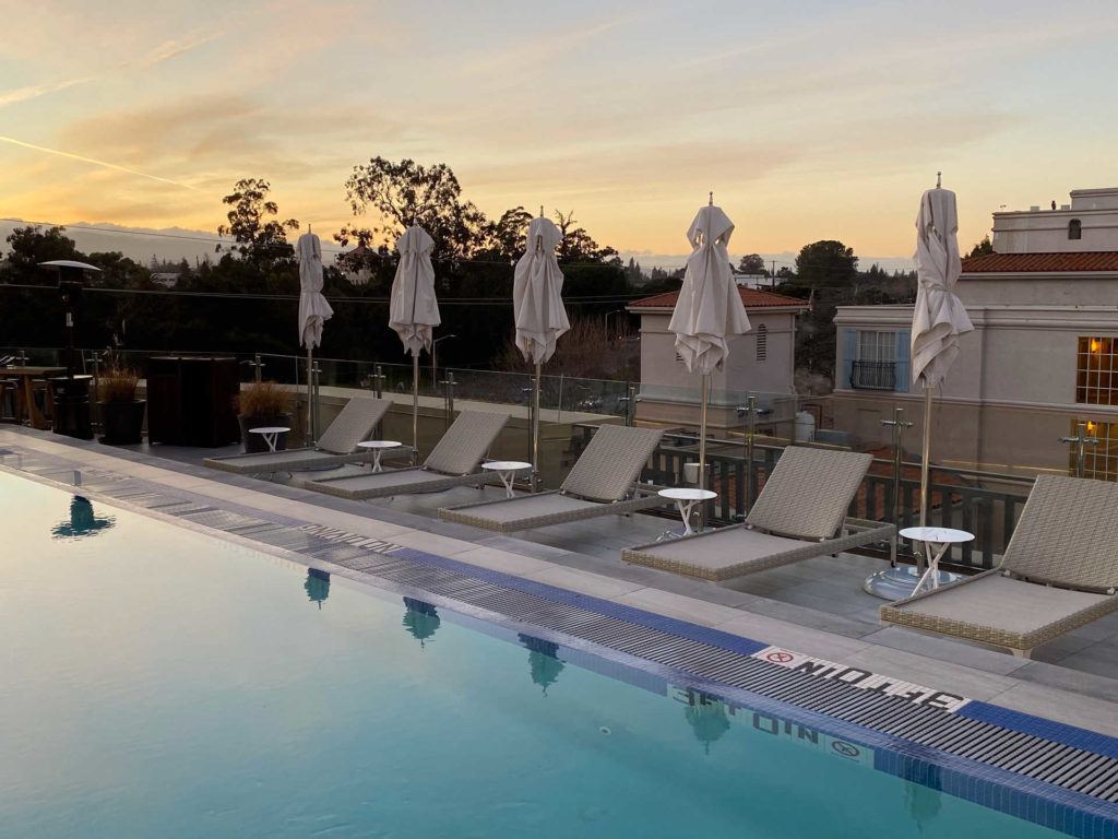 the rooftop pool at the Clement Hotel