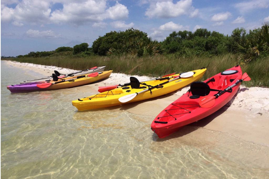 Kayaks on Bird Island Orange Beach