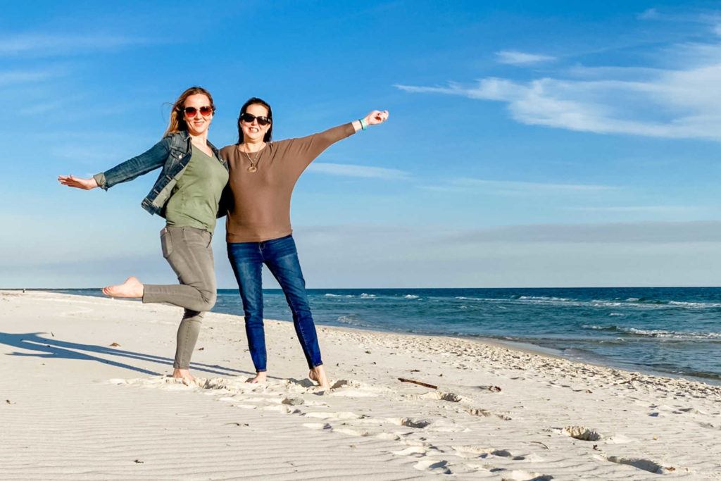 Orange Beach girls trip - two women on beach