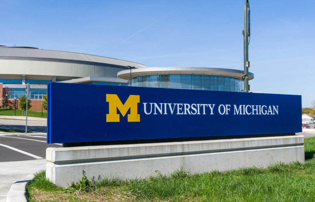 University of Michigan campus sign