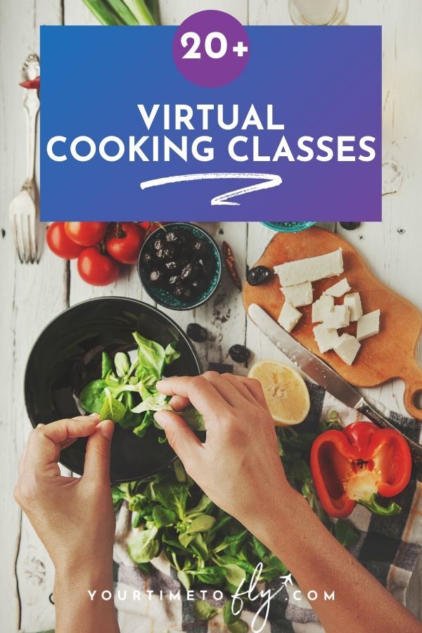 20+ virtual cooking classes
