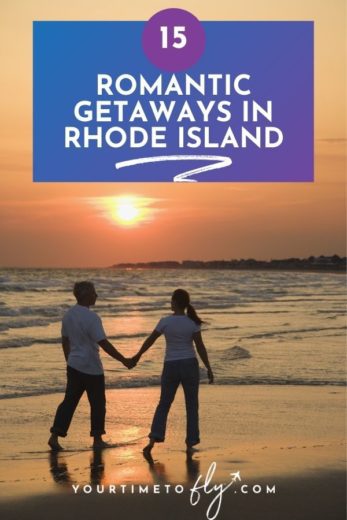 15 Romantic getaways in Rhode Island couple on a beach holding hands at sunset