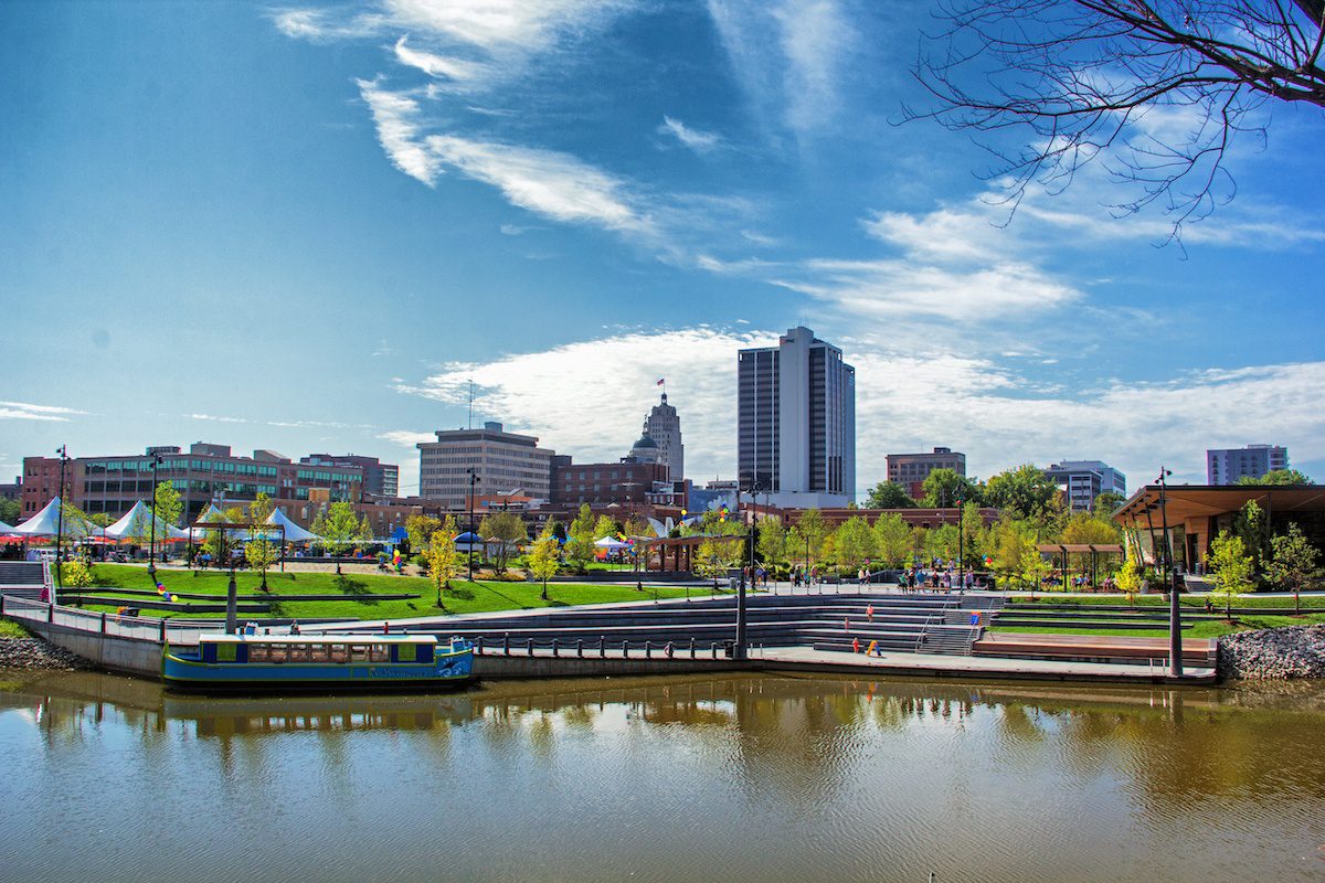 Fort Wayne Indiana Promenade Park from the water