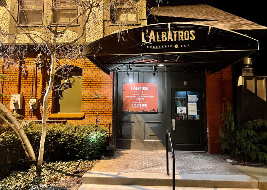 Entrance to L'Albatros brasserie and bar in Cleveland