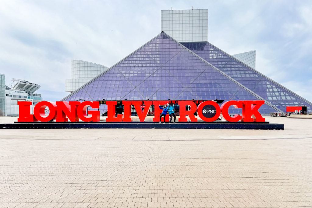 Rock and Roll Hall of Fame sign that says Love Live Rock