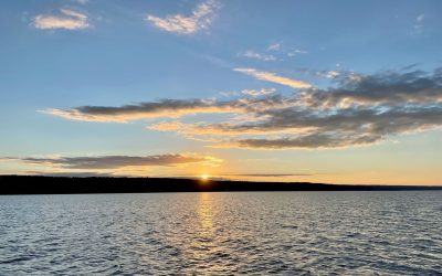 Cayuga Lake New York at sunset