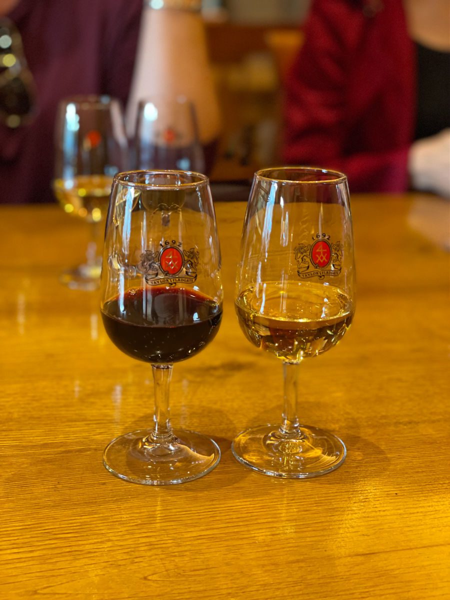 2 glasses of wine at Taylor's in Porto