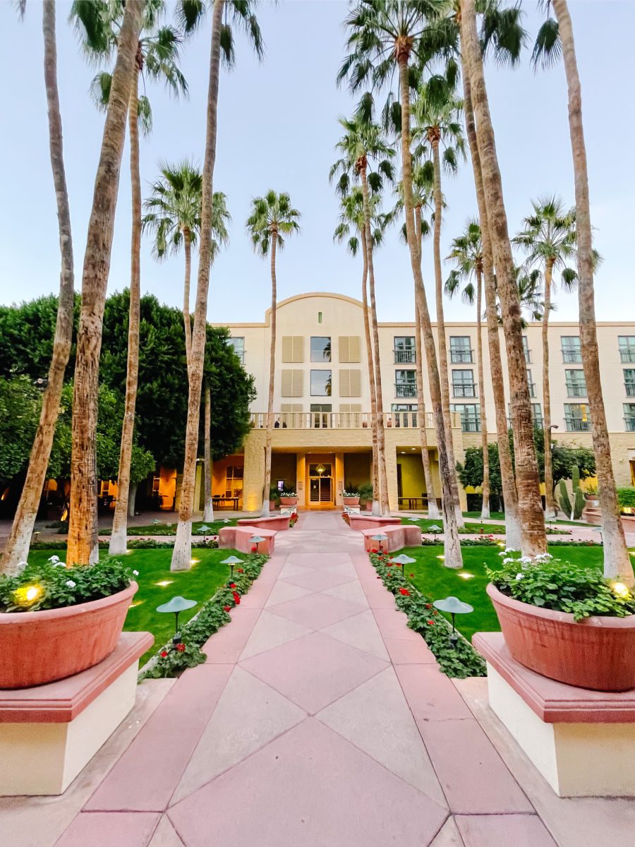 Tempe Mission Palms Hotel courtyard with palm trees