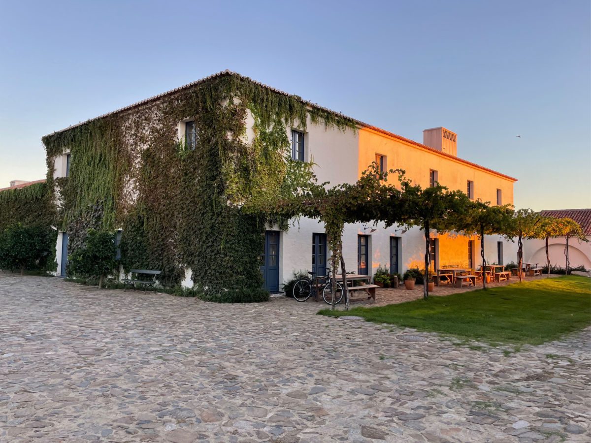 Ivy covered building at sunset at Sao Lourenco de Barrocal