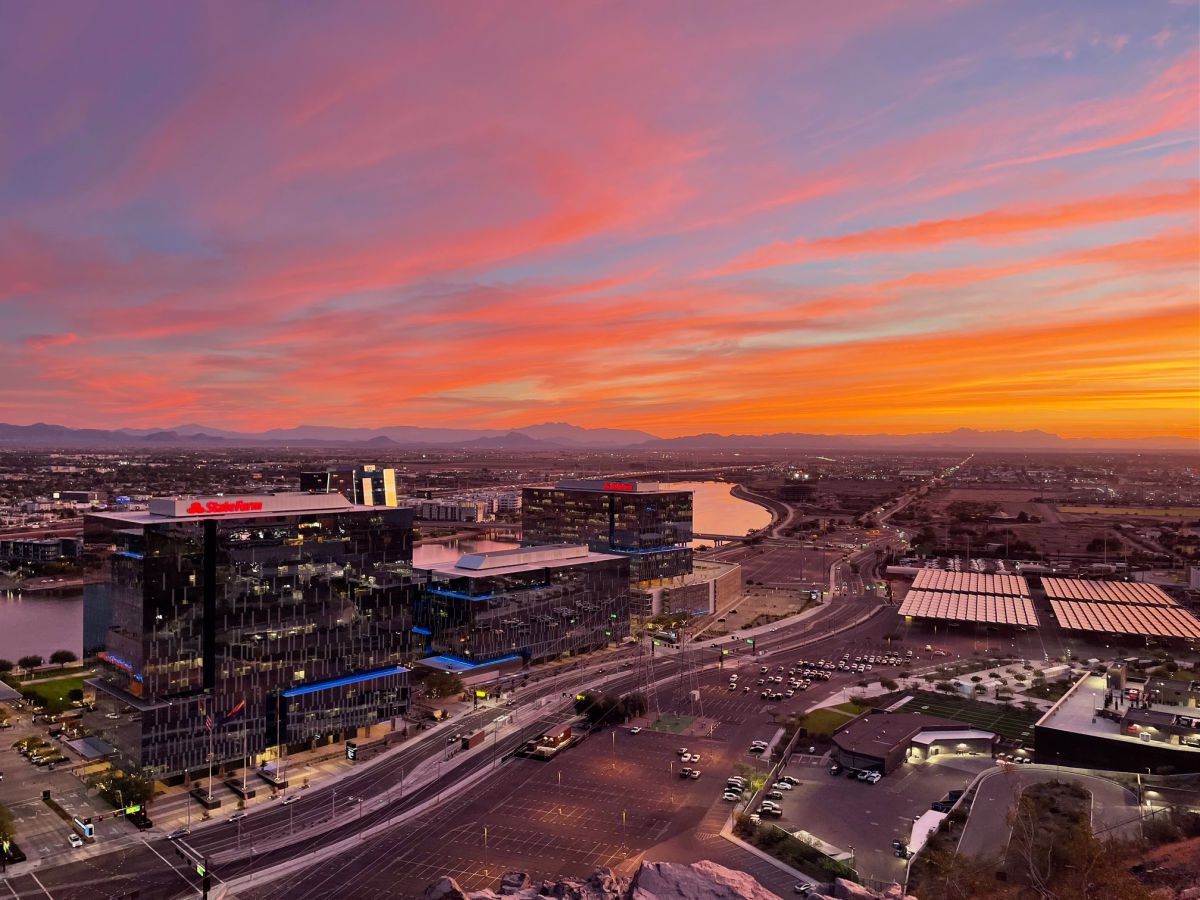 Sunrise over Tempe from A Mountain