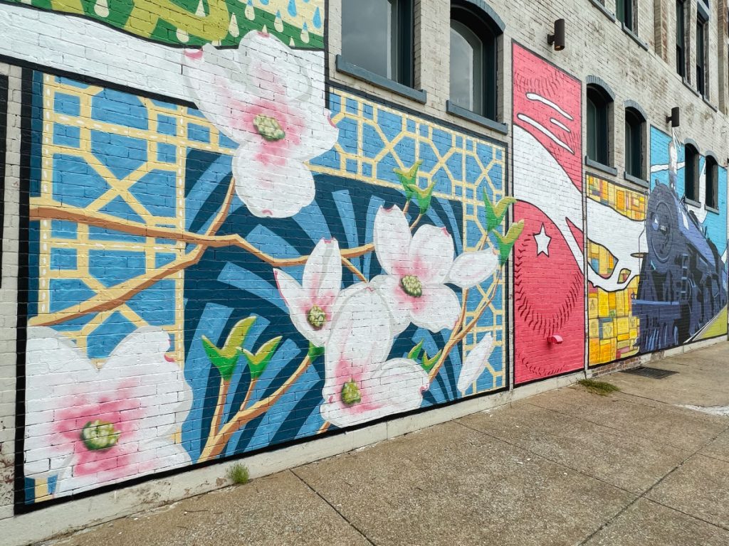 Flower mural in downtown Paducah kentucky