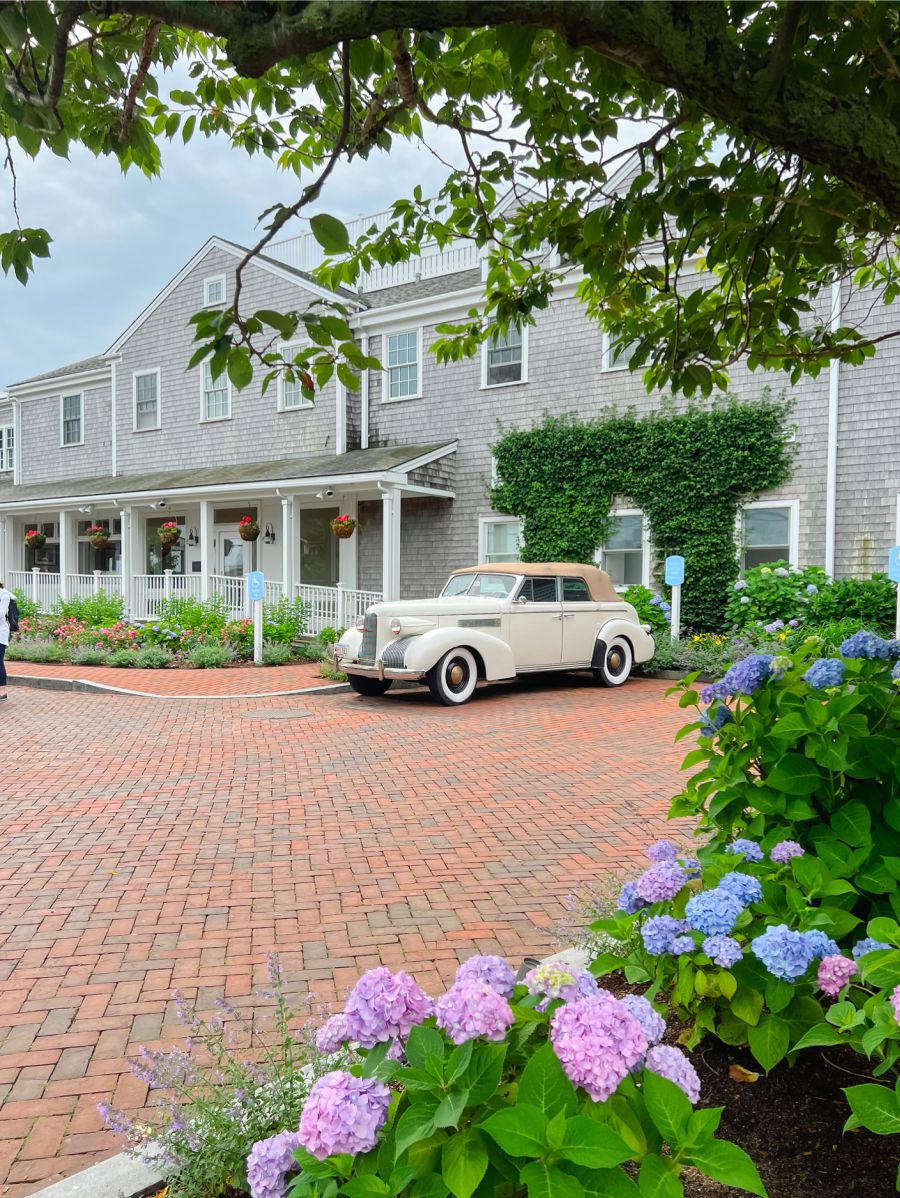 White Elephant hotel Nantucket with a rolls royce outside