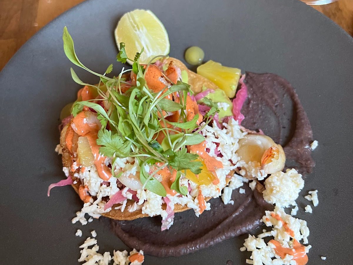 Shrimp tostada at Dune 