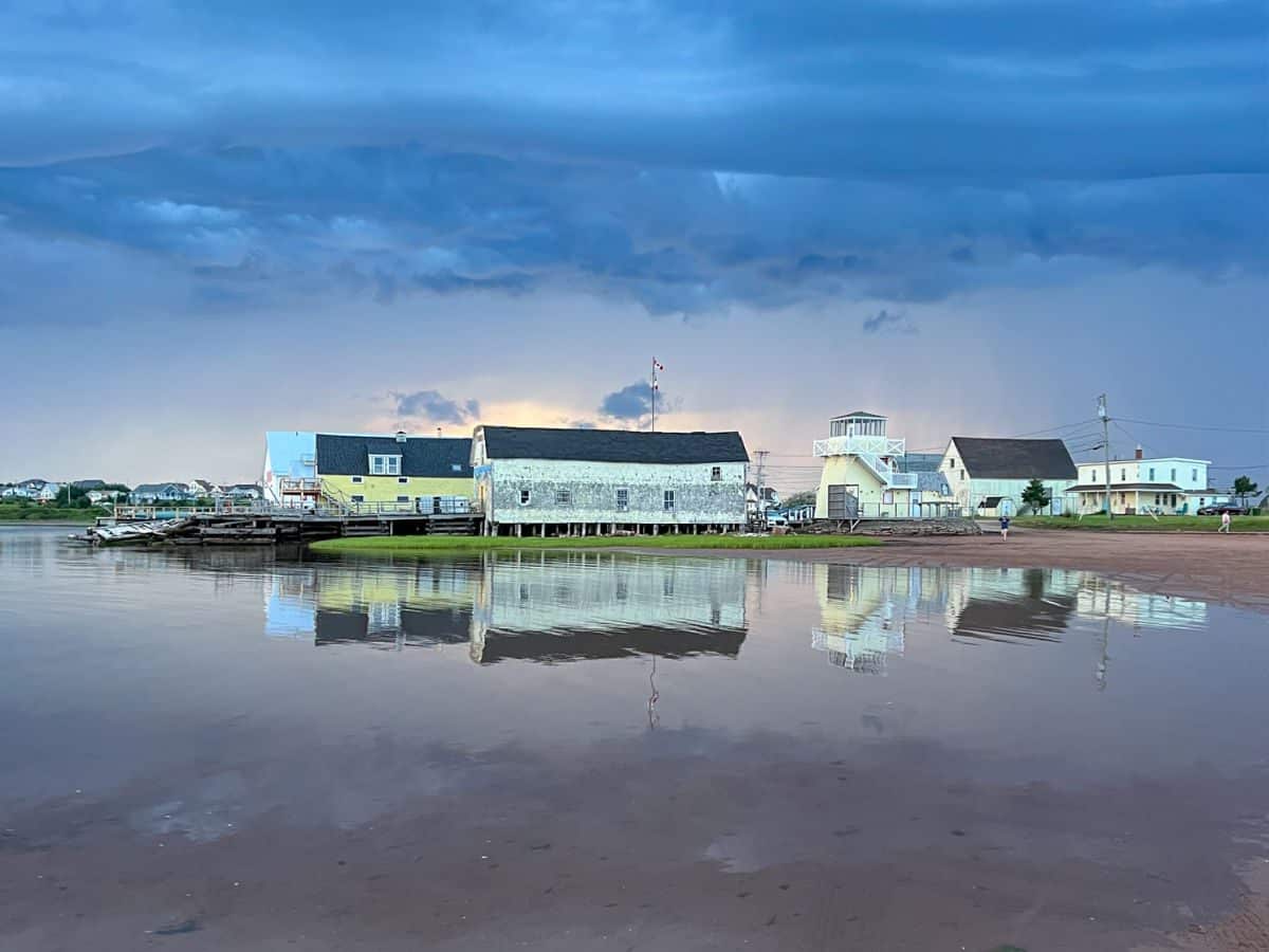 North Rustico Harbor reflections in the water