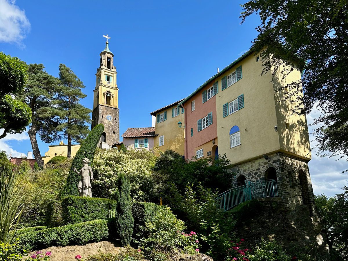 Portmeirion buildings on a hill