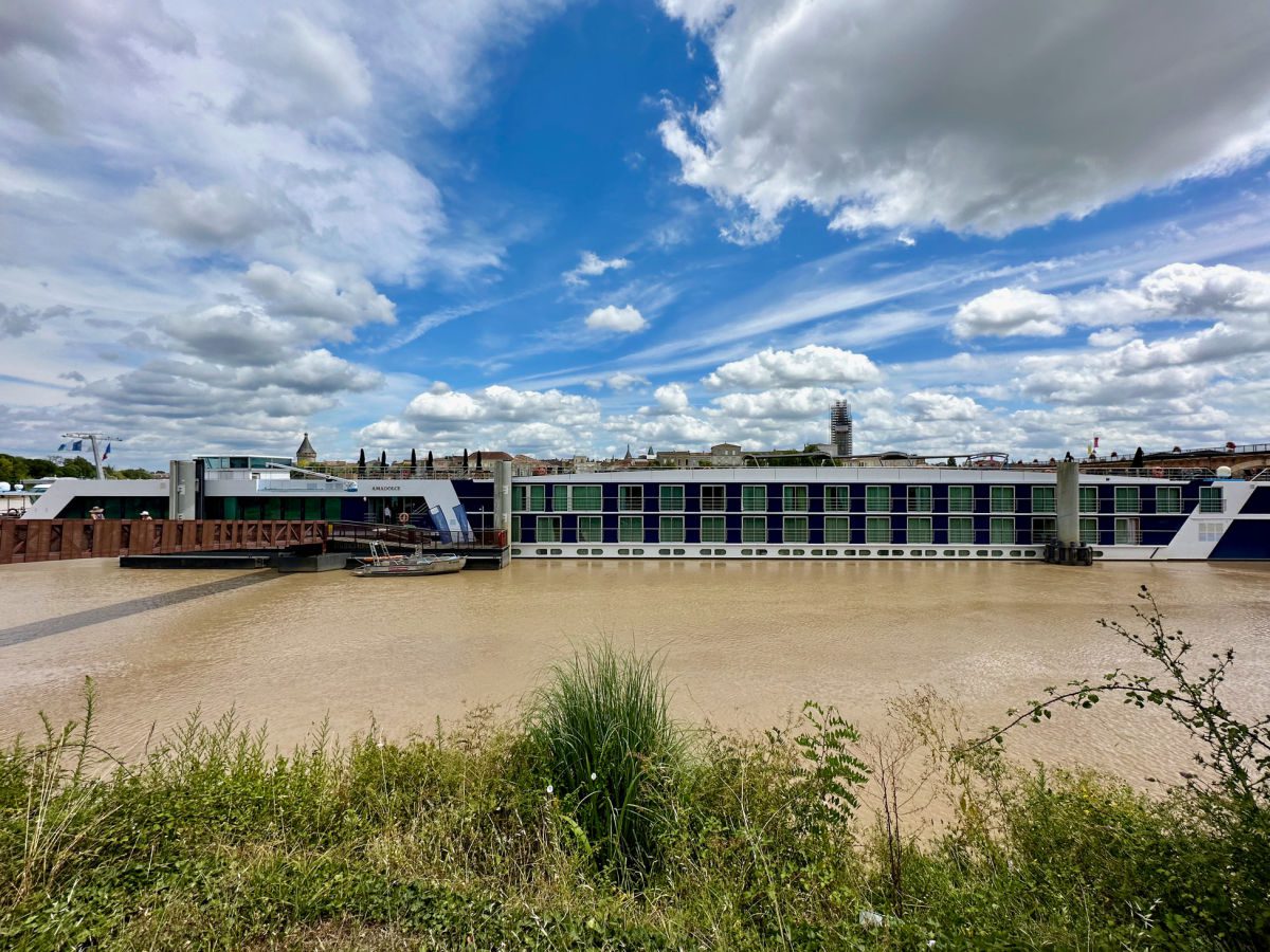 AmaWaterways AmaDolce docked in Libourne on the Dordogne River