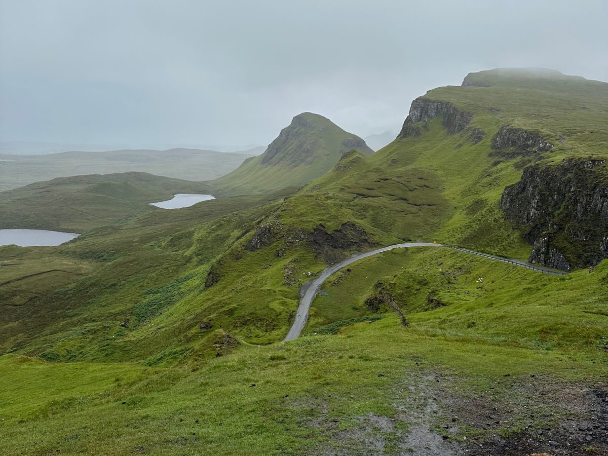 Road leading up to Quiraing on Isle of Skye