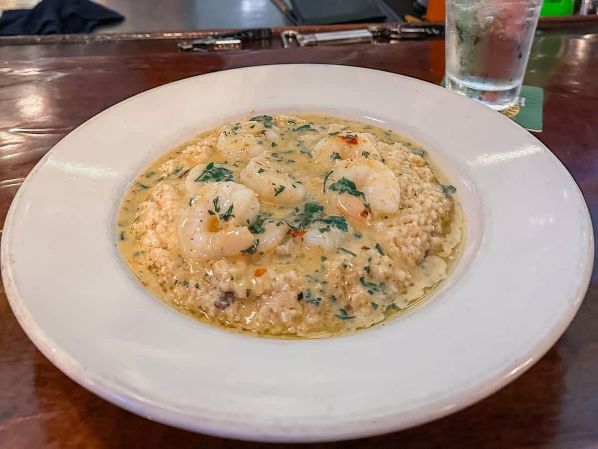 shrimp and grits at the Village Tavern