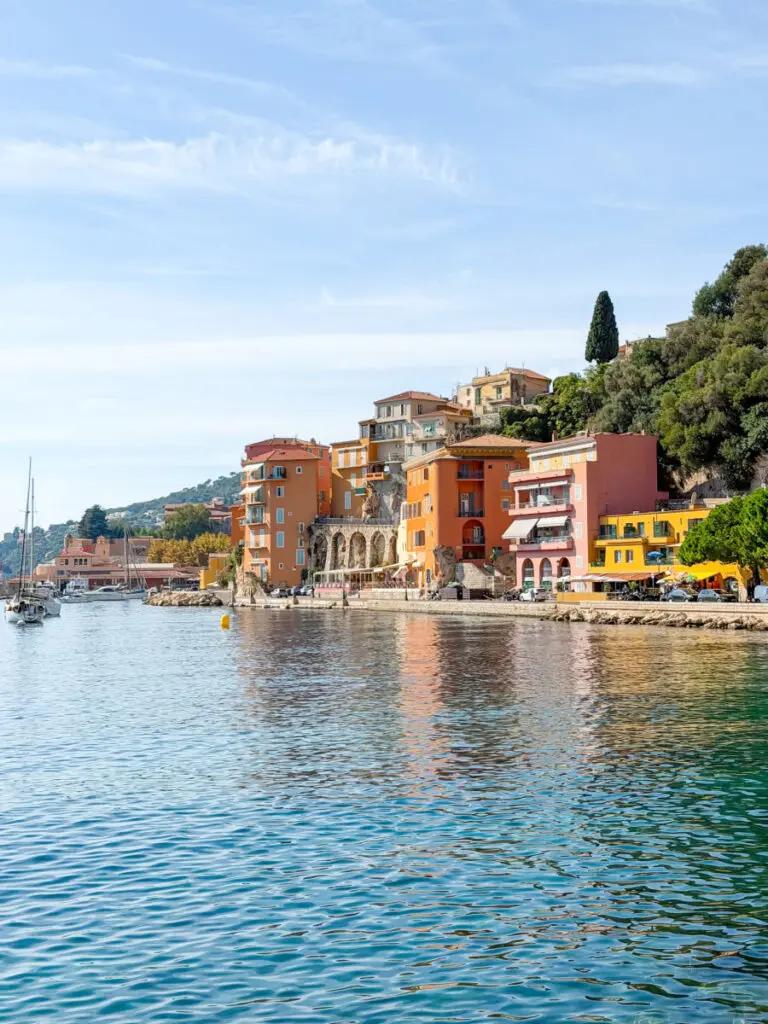 Villefranche-sur-Mer in the south of France - pastel buildings on the waterfront