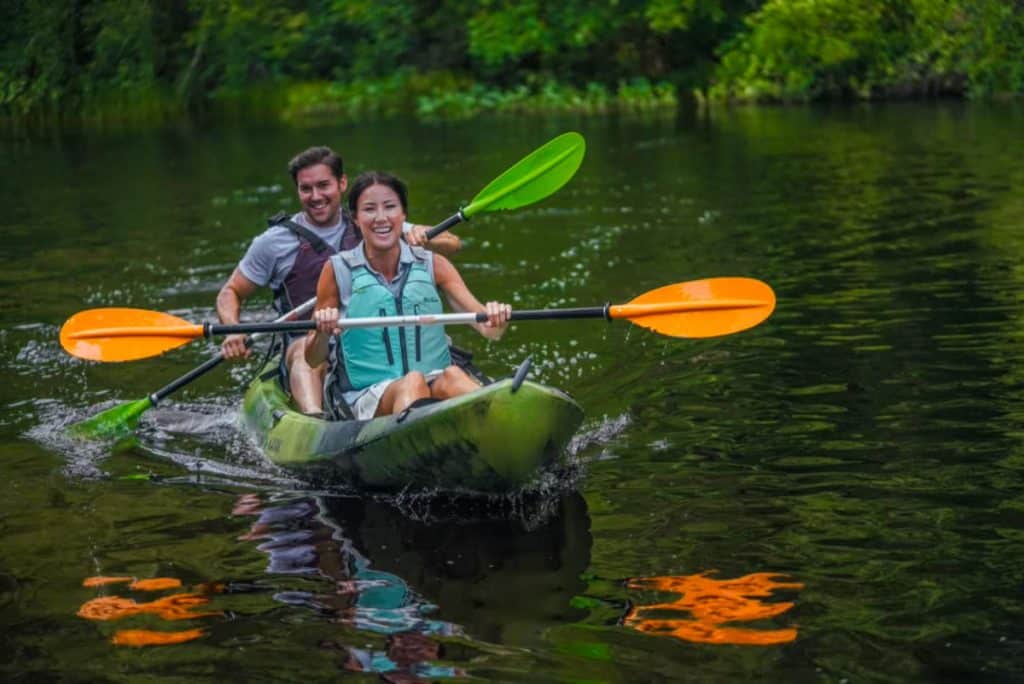 Couple kayaking at The Preserve