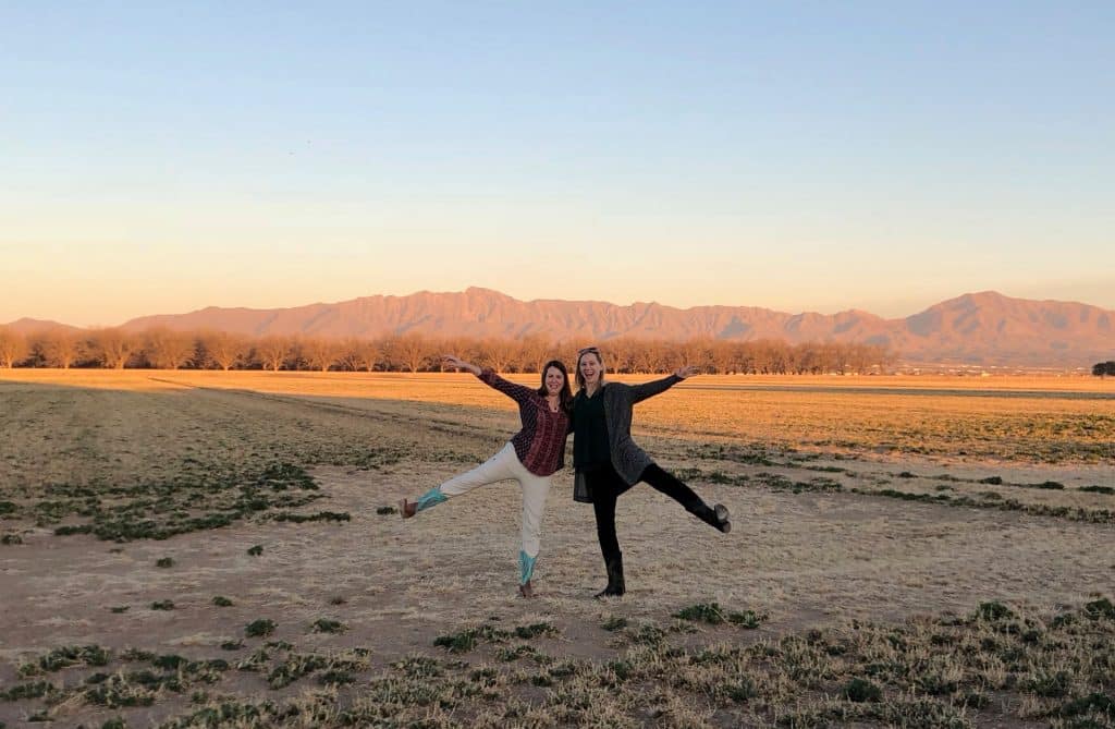 Kim and Tamara in a field in El Paso TX