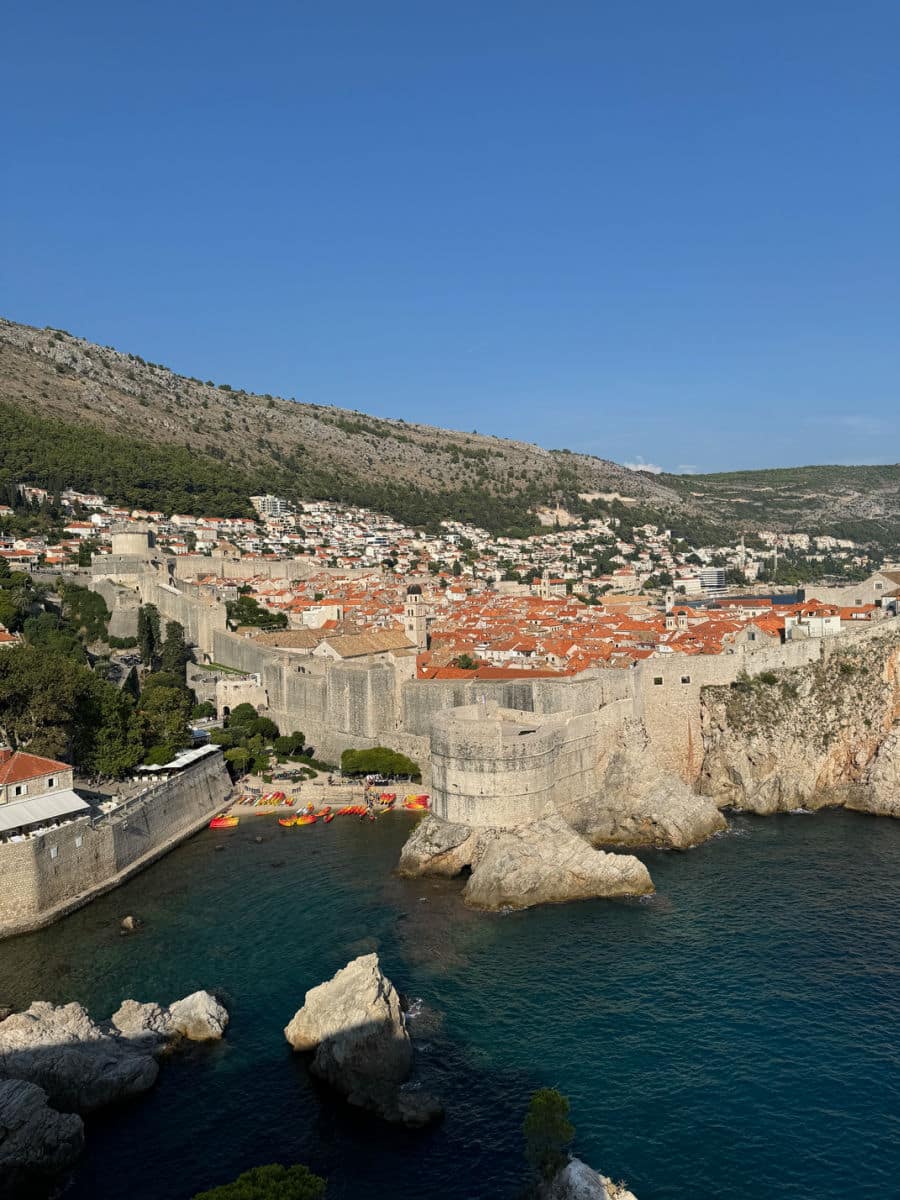 Dubrovnik Old Town city walls from the Fort