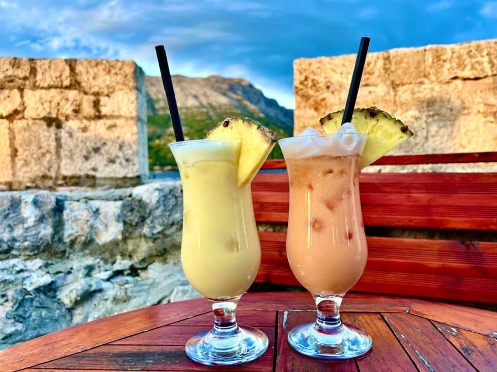 Drinks and view from Massimo cocktail bar