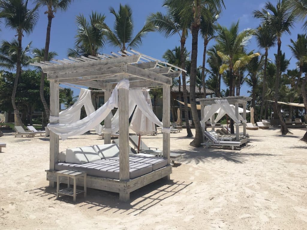 Beach sunbeds at the Eden Roc Cap Cana