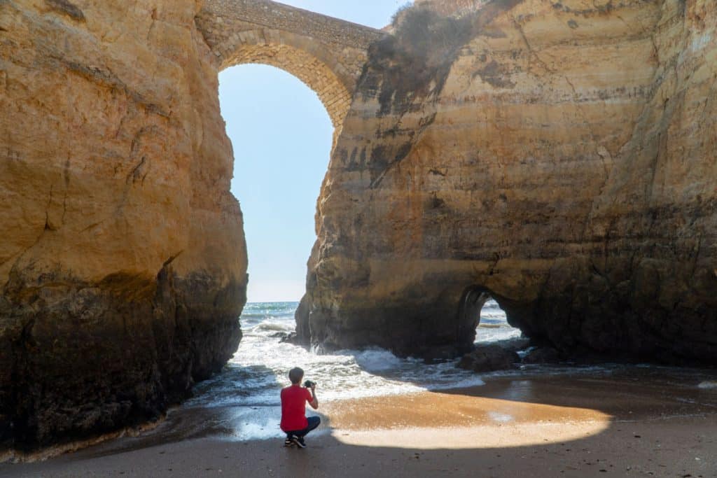 Arch and beach in the algarve