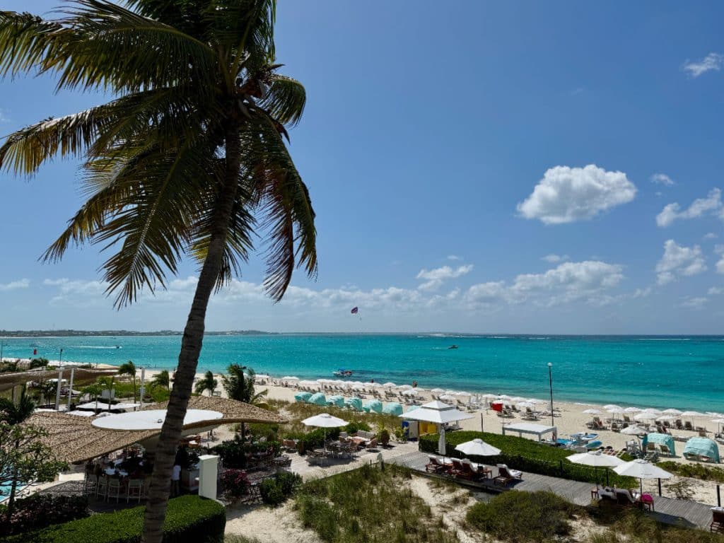 Grace Bay Beach from The Palms Resort on Turks and Caicos