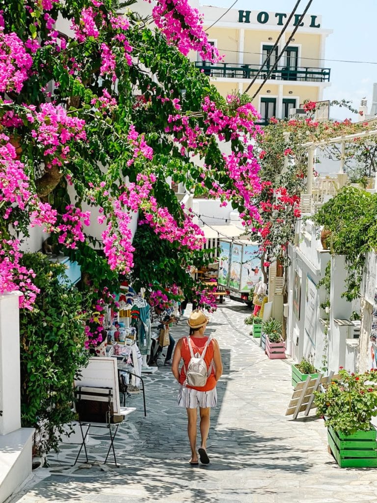 Walking through Naxos town