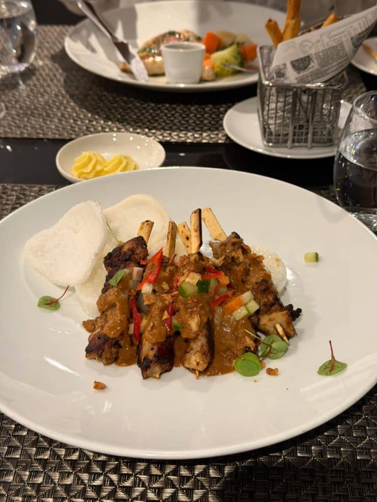 Chicken satay on Scenic Opal
