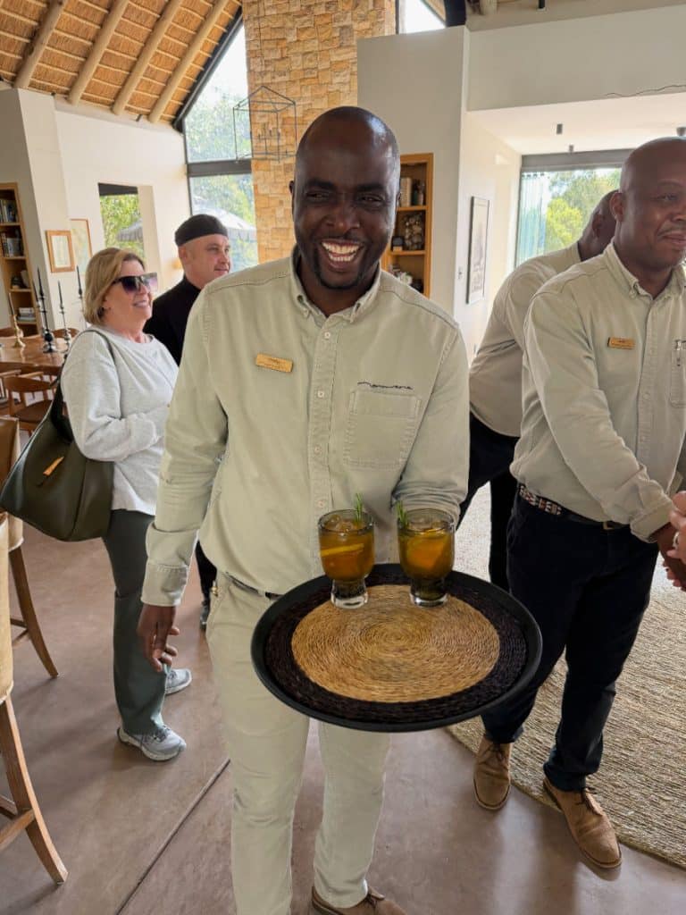 welcome drink at Monwana Game Lodge